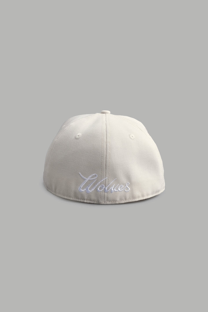 All Seeing W Fitted Hat in Cream/Roman Red