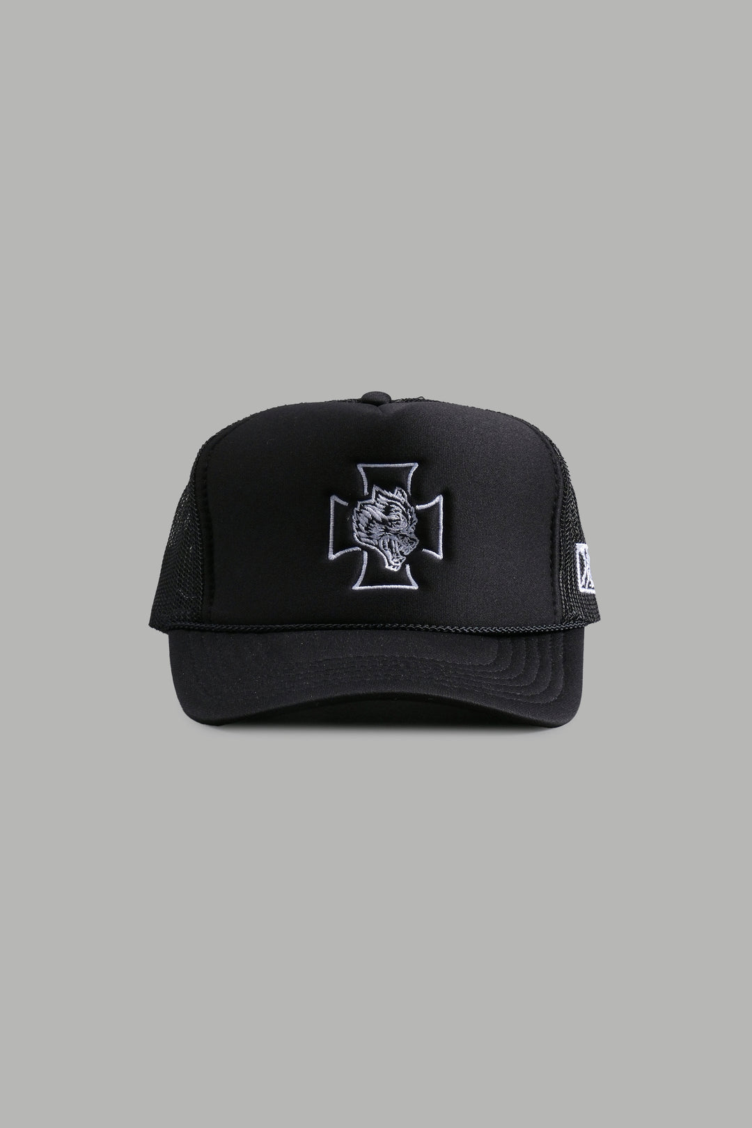 Iron Wolf Head Trucker Hat in Black