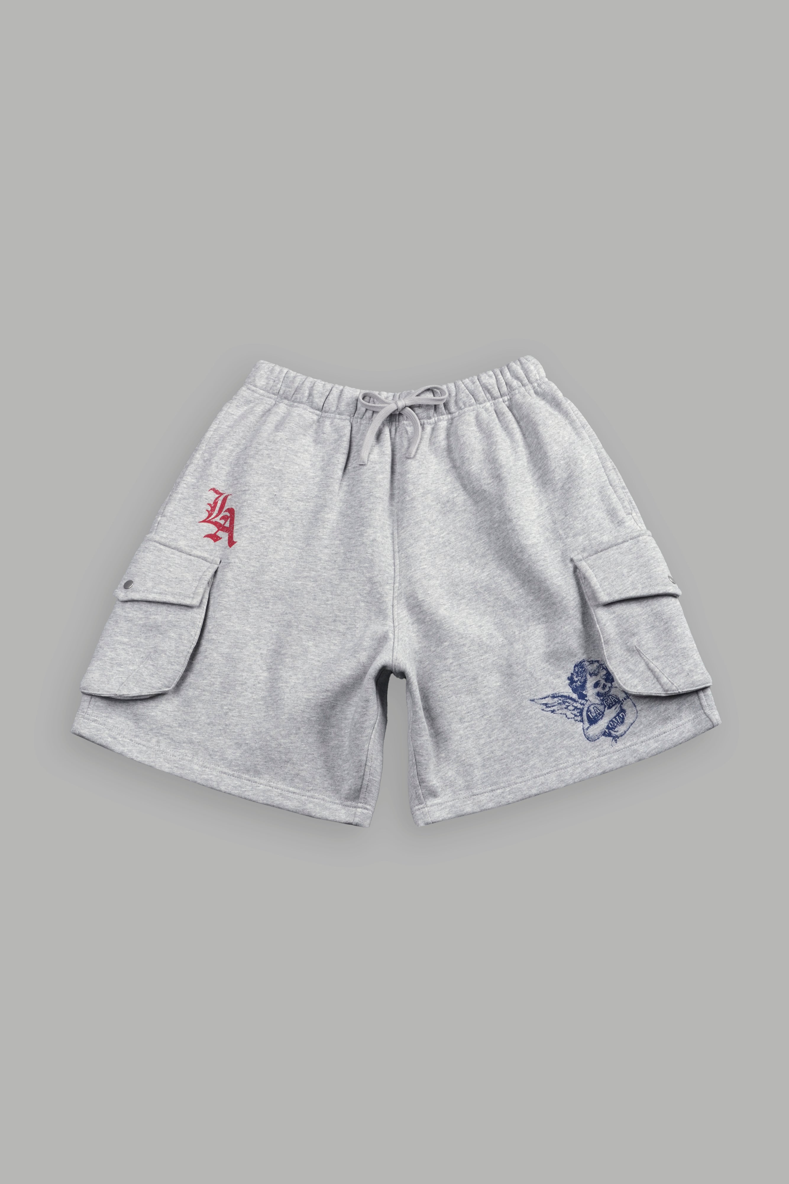 La Ca Frvr Cornell Cargo Sweat Shorts in Light Athletic Gray
