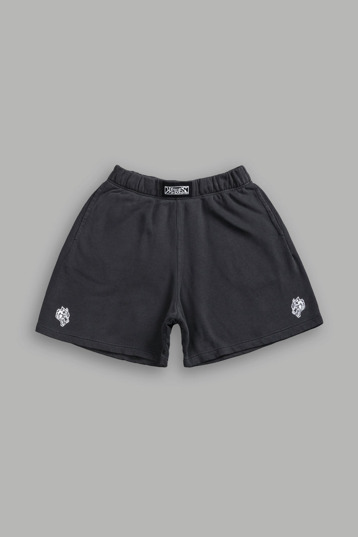 Box Patch Dual Post Lounge Sweat Shorts V2 in Wolf Gray