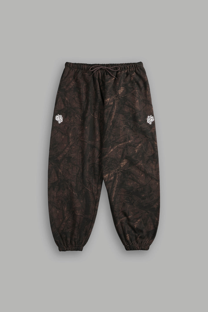 Dual Lounger Sweat Pants in Brown Driftwood Forest Camo