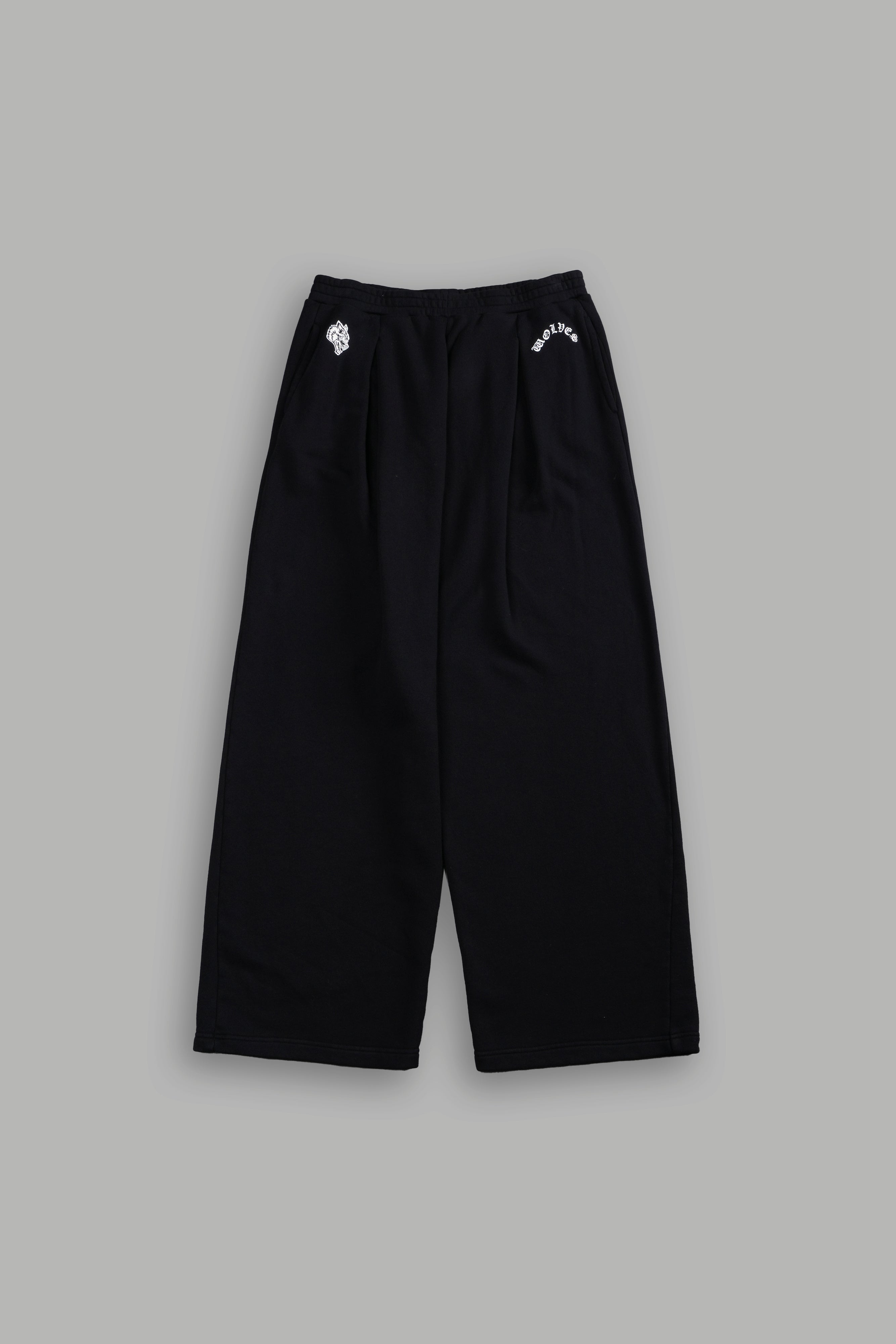 Chopper Wolf "Yara" Pleated Sweat Pants in Black