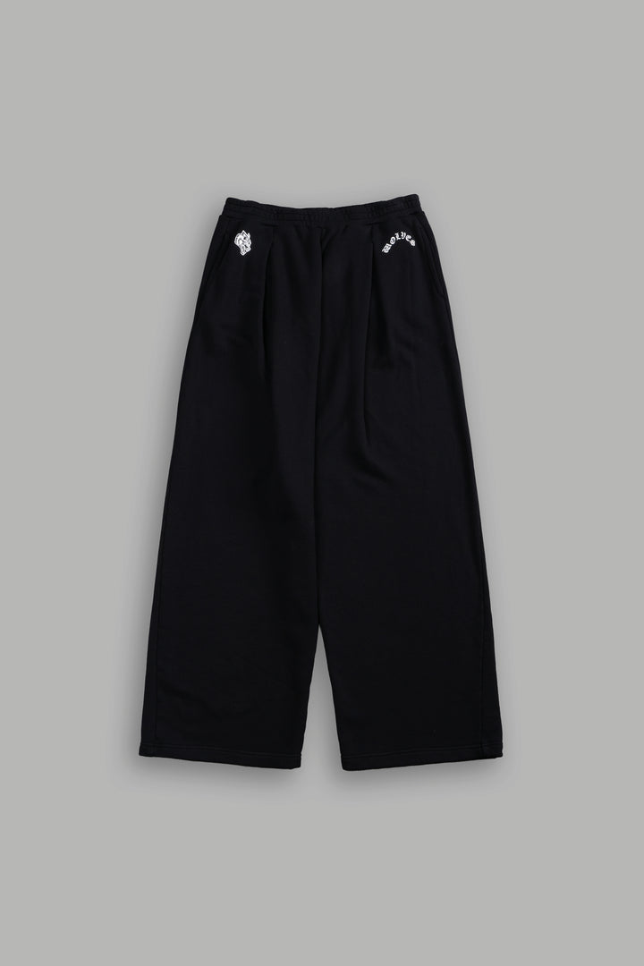 Chopper Wolf "Yara" Pleated Sweat Pants in Black