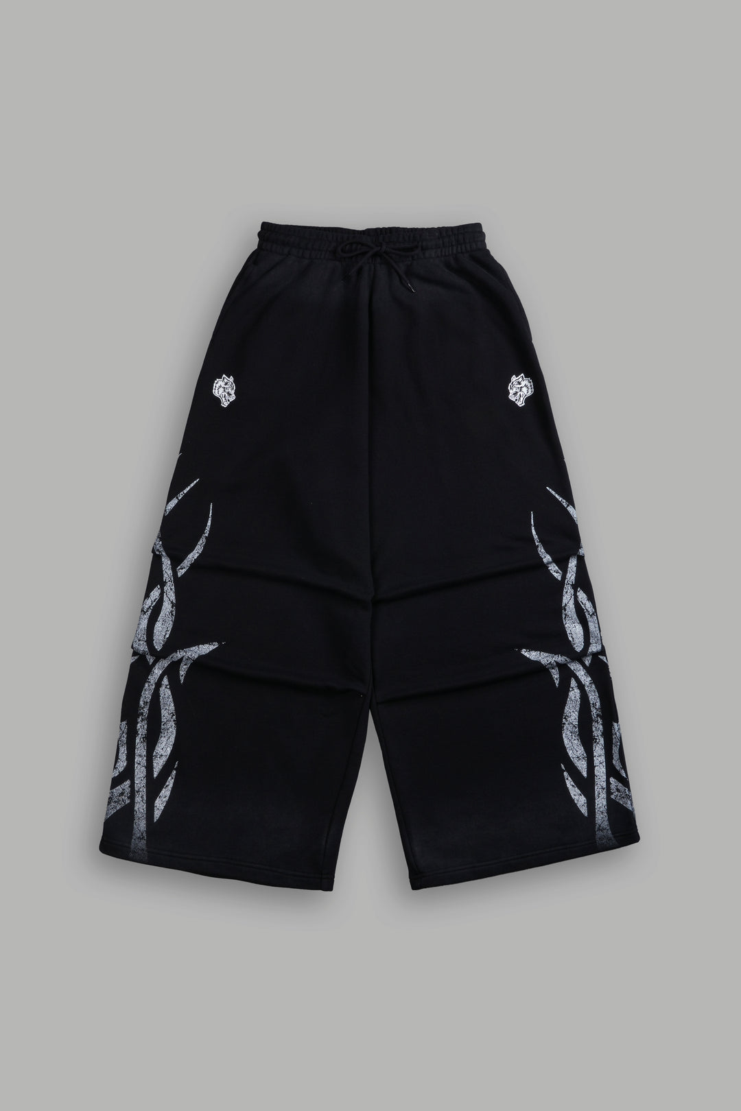 Finite Flame She Mia Cargo Sweat Pants in Black Drift Wash