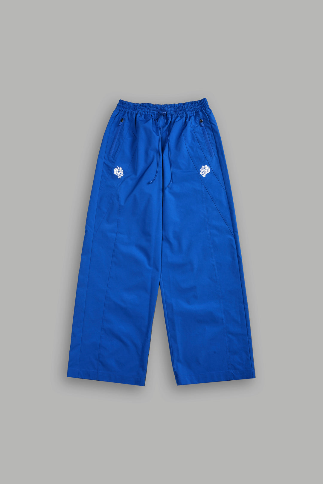 Dual Wolf Chopper Brolic Unisex Track Pants in Cobalt Blue