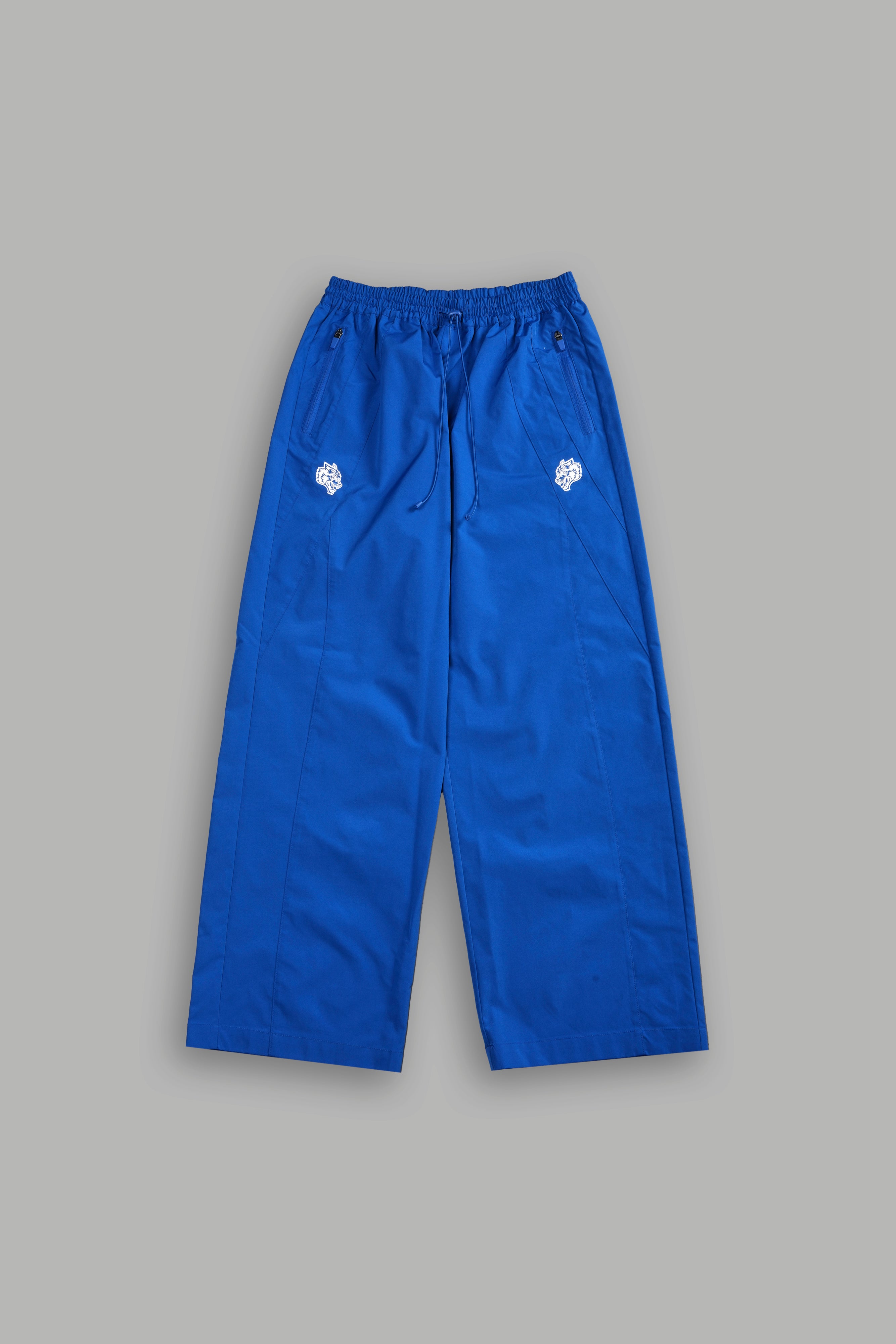 Dual Wolf Chopper Brolic Unisex Track Pants in Cobalt Blue