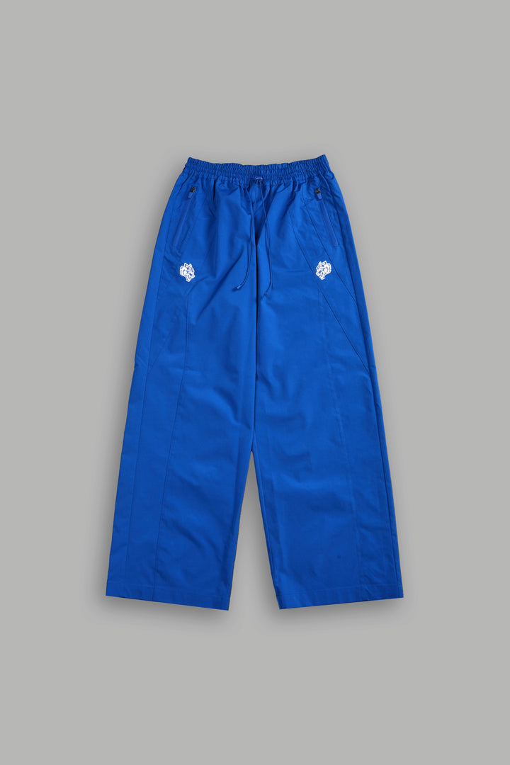 Dual Wolf Chopper Brolic Unisex Track Pants in Cobalt Blue