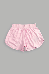 Dual Wolf Dolphin Shorts in Cherry Blossom