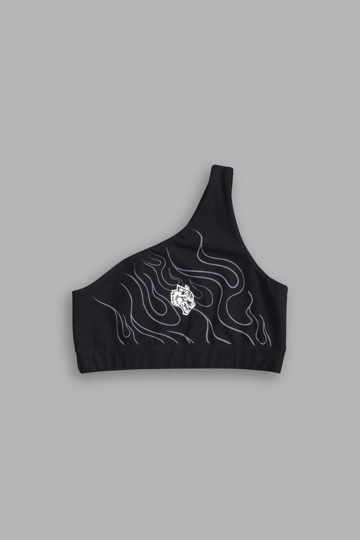 Our Fire "One Shoulder" Energy Bra in Black