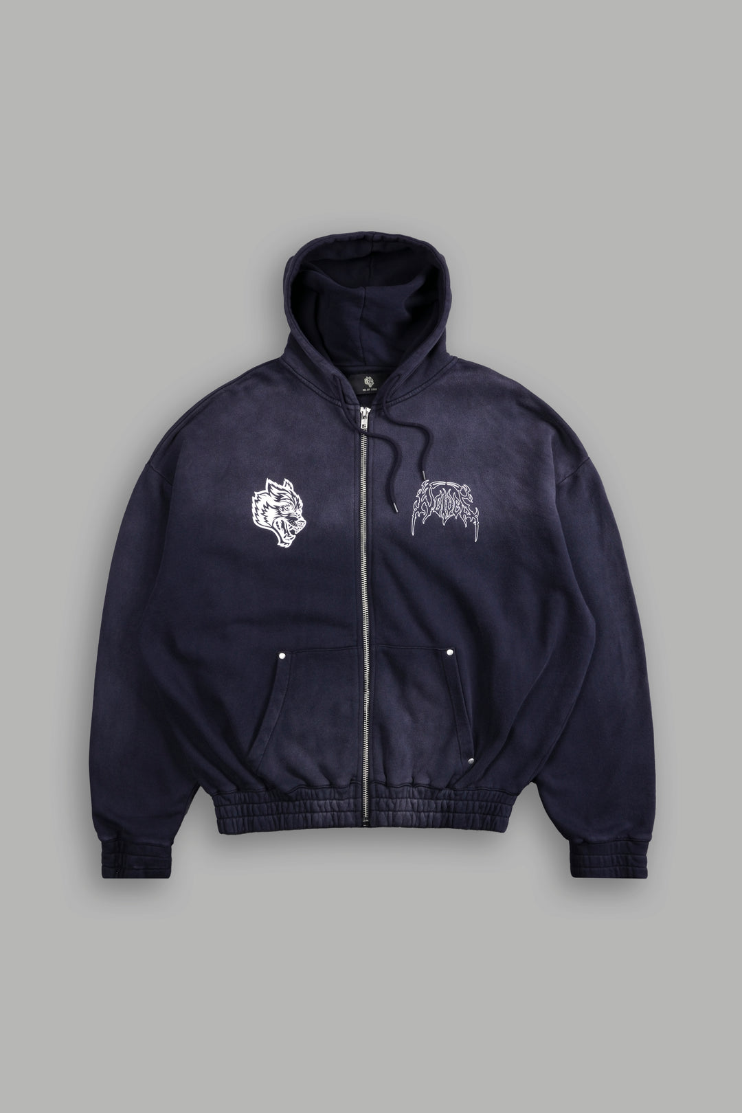 Wolves Hesh Forever Rivet "Chambers" Zip Hoodie in Nightshade Sun Fade