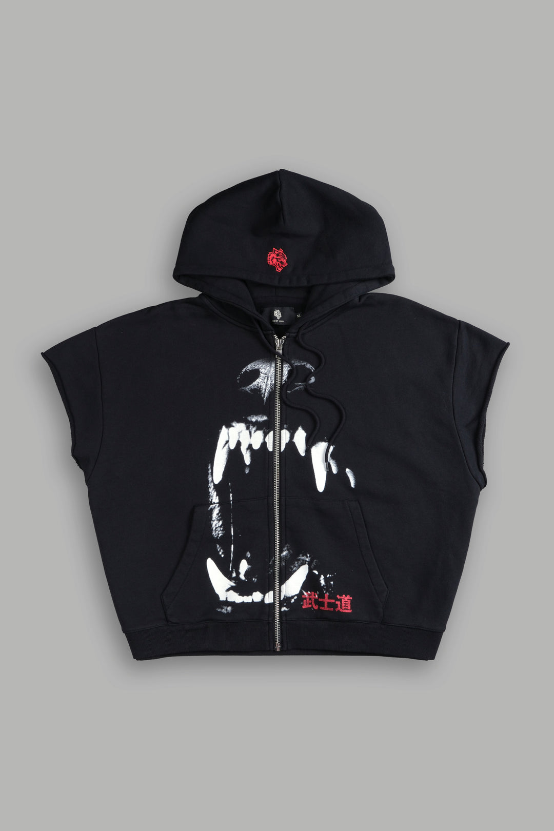 Blood Thirsty Kanji "Creed" Cap Zip Hoodie in Black
