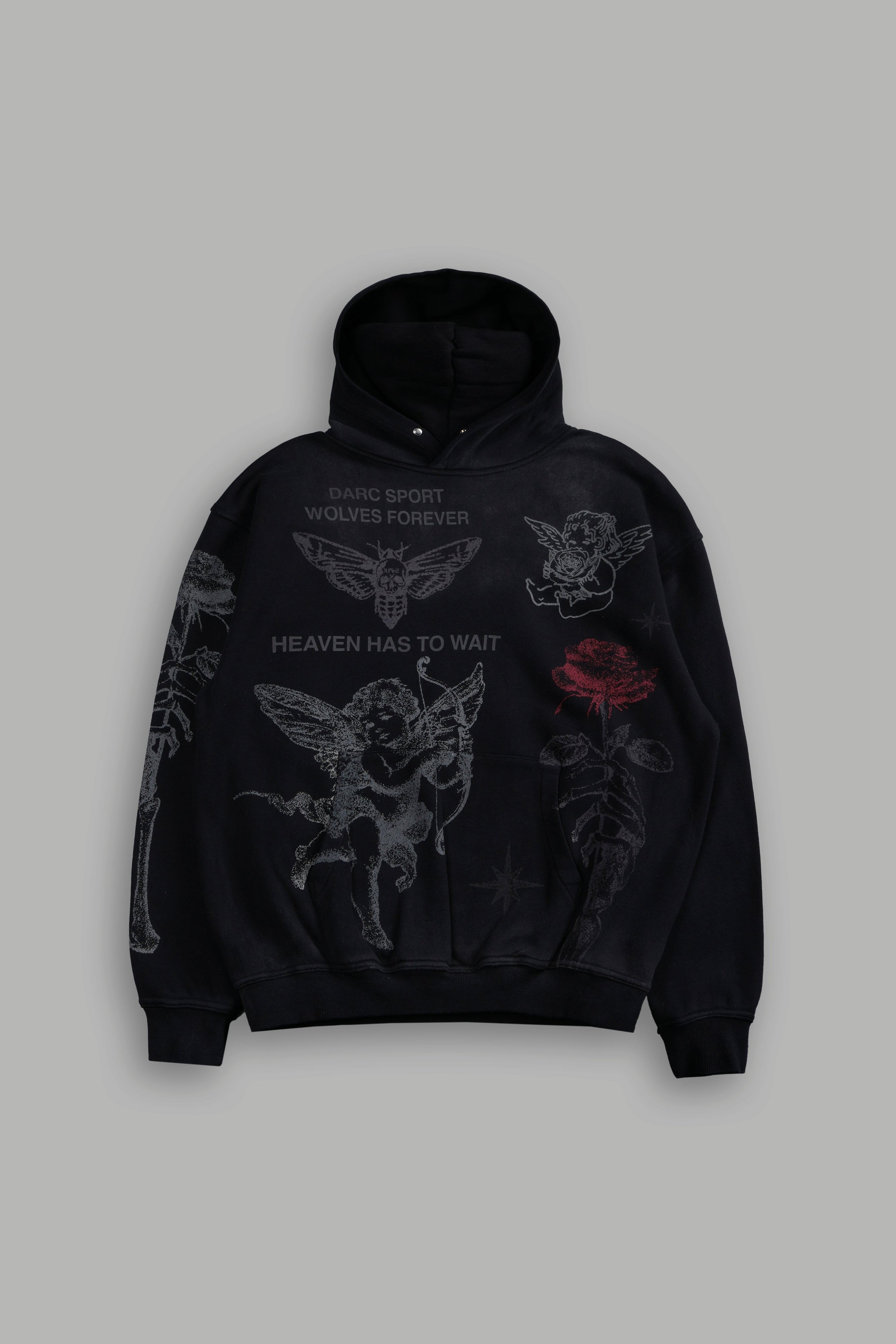 Sacred Flash "Pierce" Hoodie in Black Drift Wash