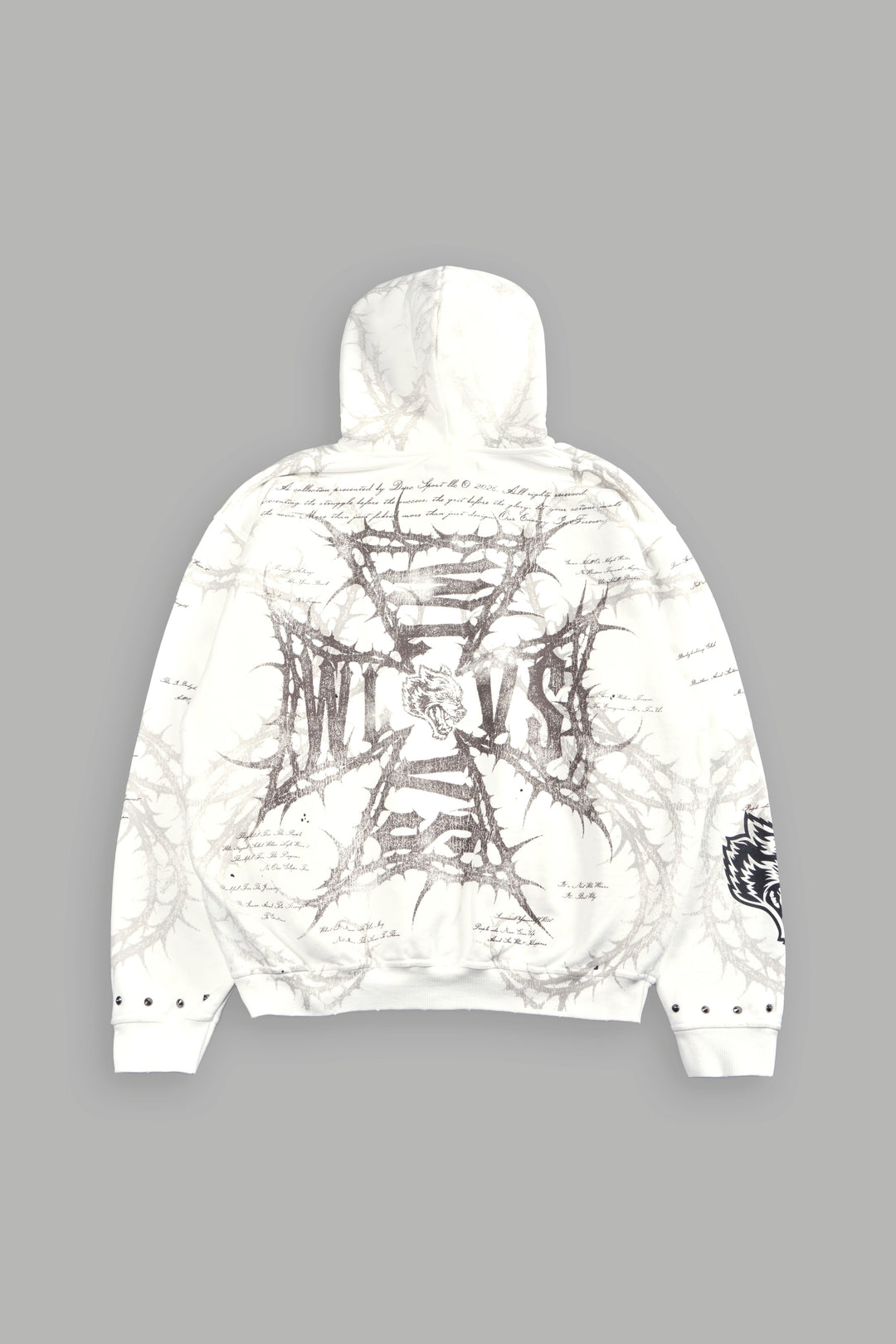 Thorns Frvr Grunge Moatis Zip Hoodie In Cream