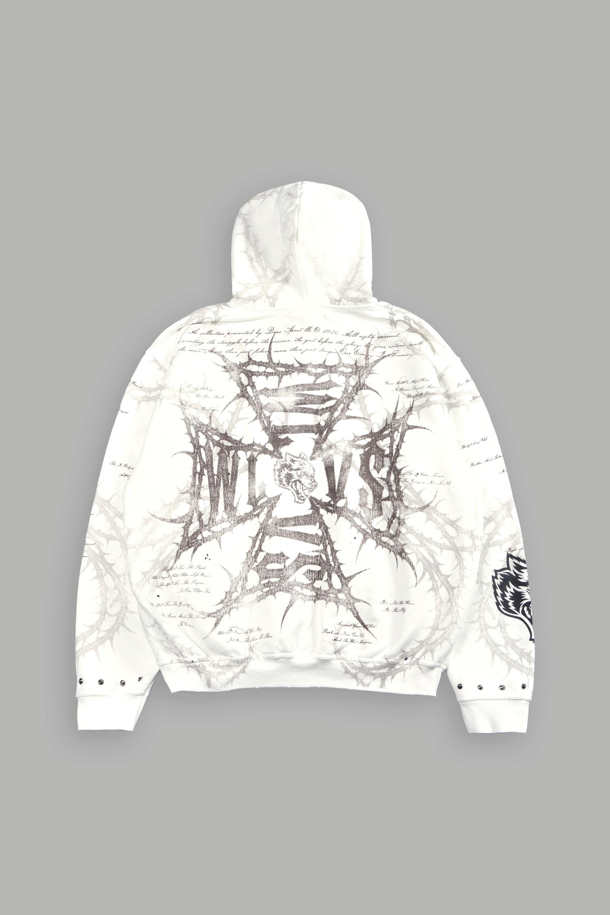 Thorns Frvr Grunge Moatis Zip Hoodie In Cream