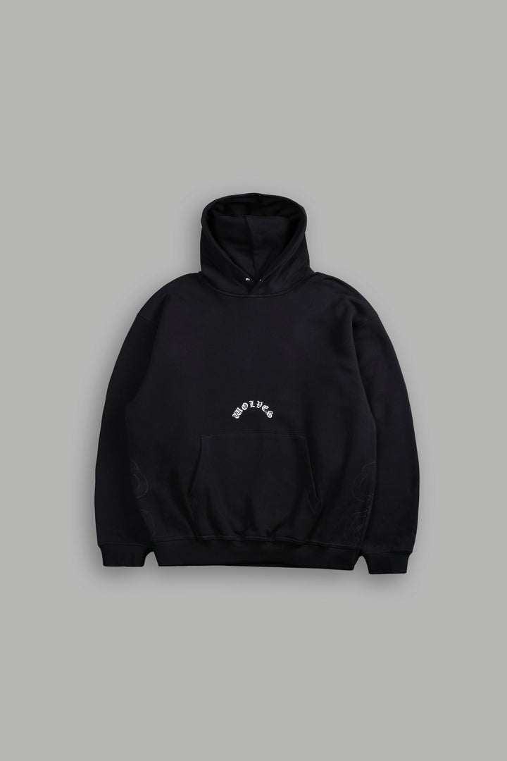 Wolves Never Back Down "Pierce" Hoodie in Black
