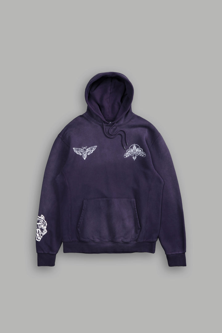 Moth Forever "Dakota" Hoodie in Phantom Purple Sun Fade