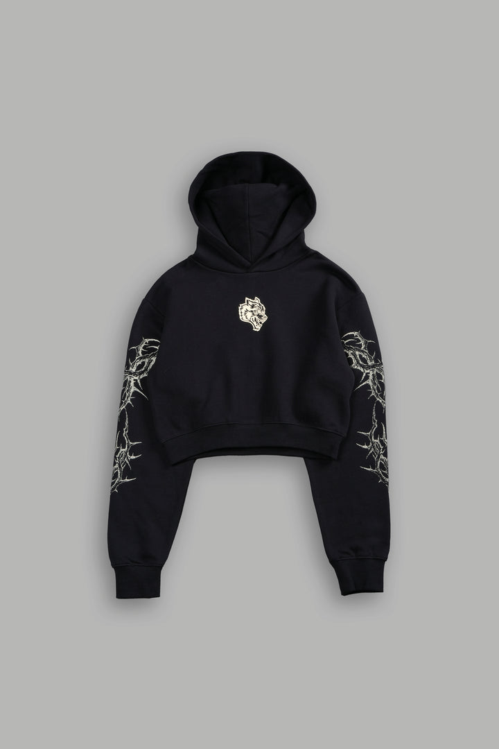 Thorns Rose Hoodie in Black