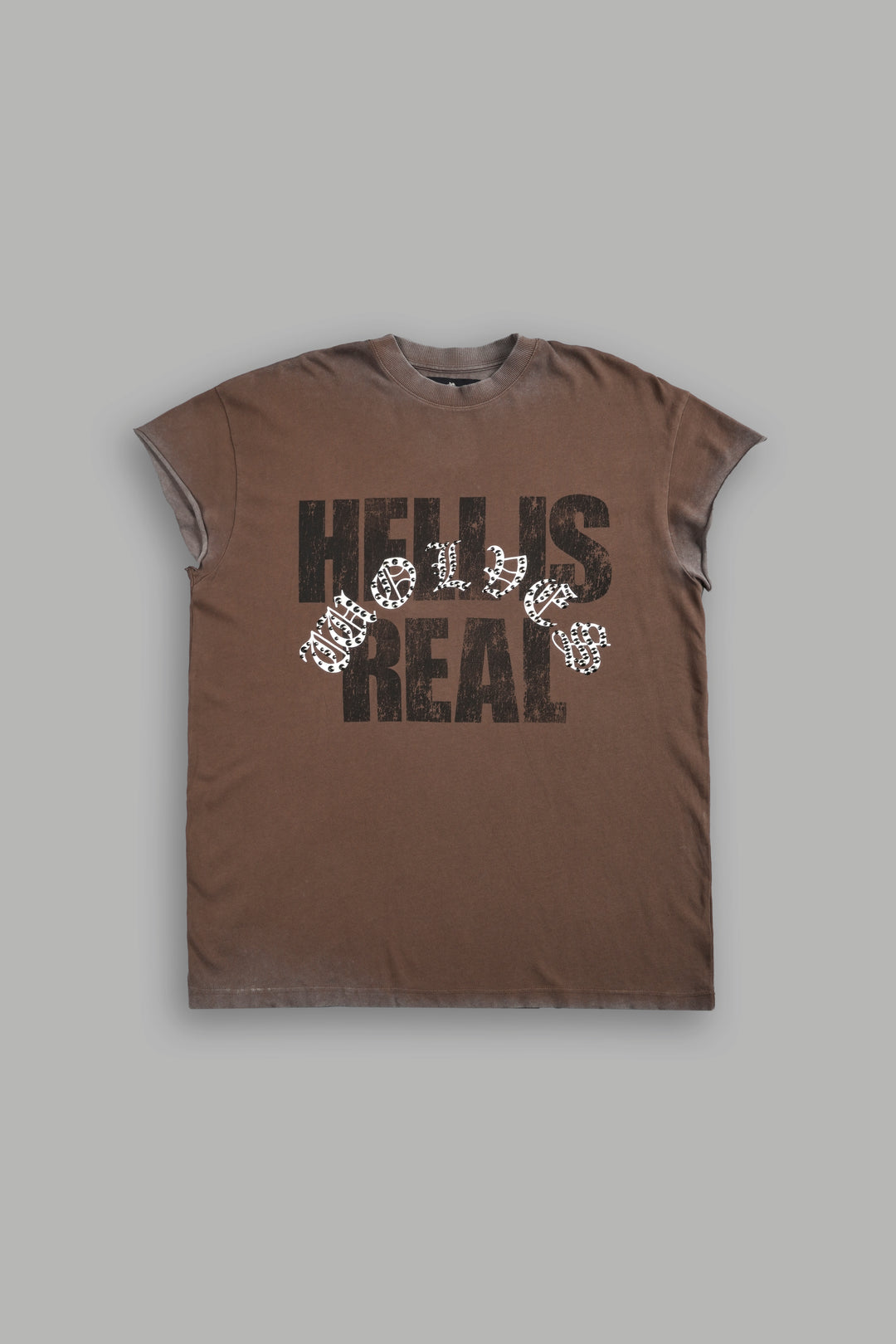 Hell is Real "Premium" Cap Sleeve Tee in Desert Dust