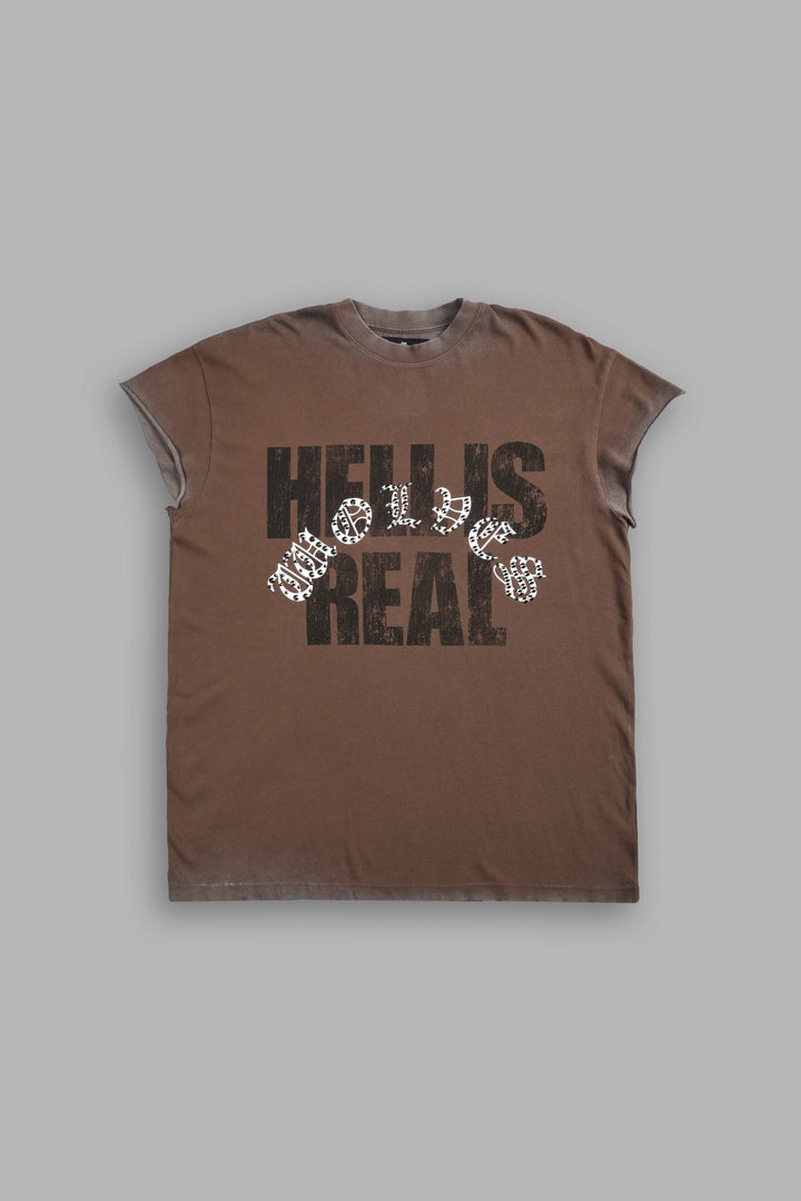 Hell is Real "Premium" Cap Sleeve Tee in Desert Dust
