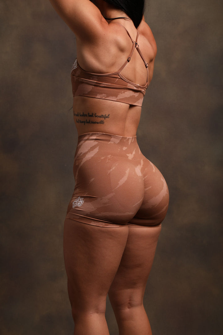 Wolves Forever Seamless Everson Shorts in Desert Rose Native Camo