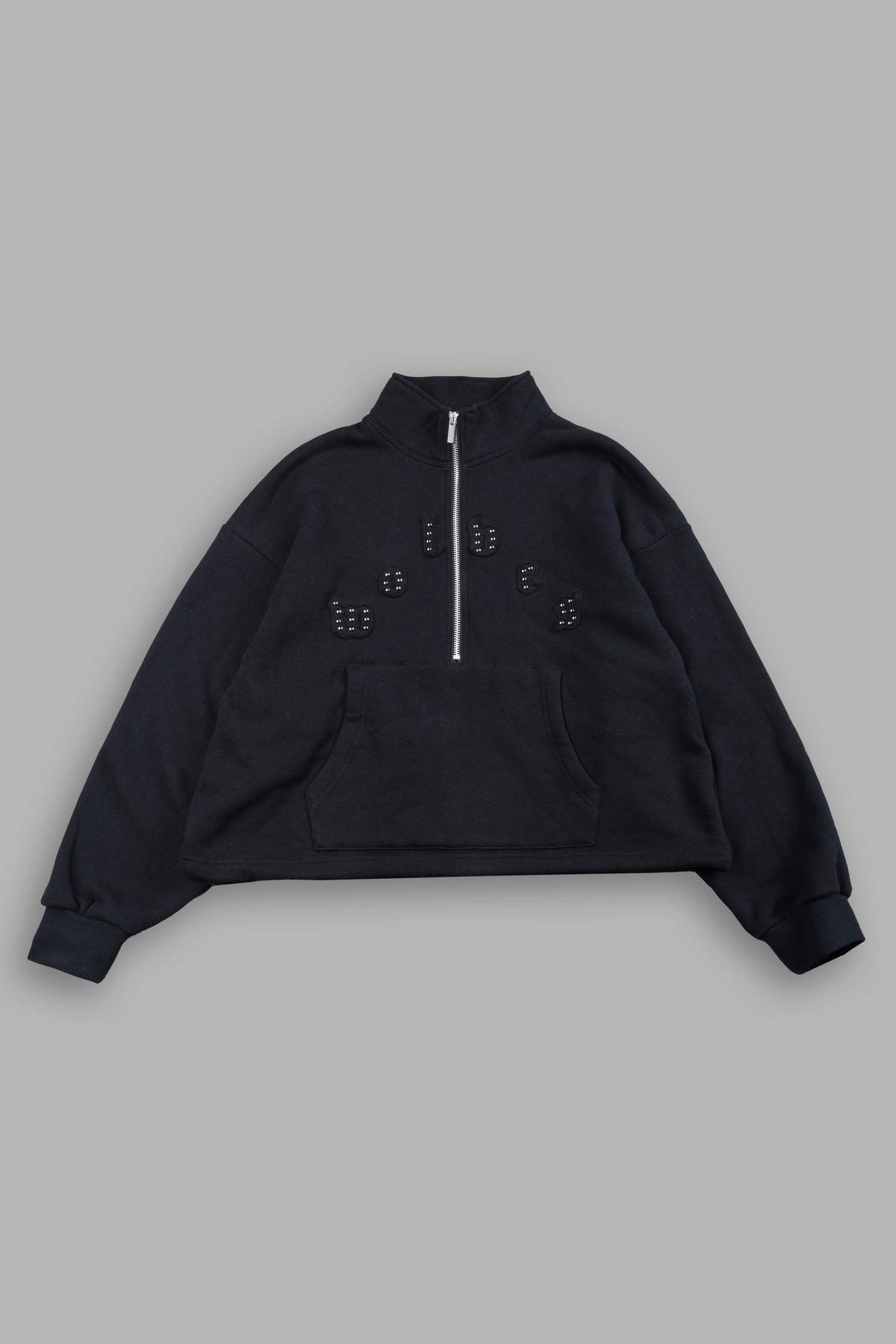 Stud Pyramid She Everson Mockneck Sweater In Black