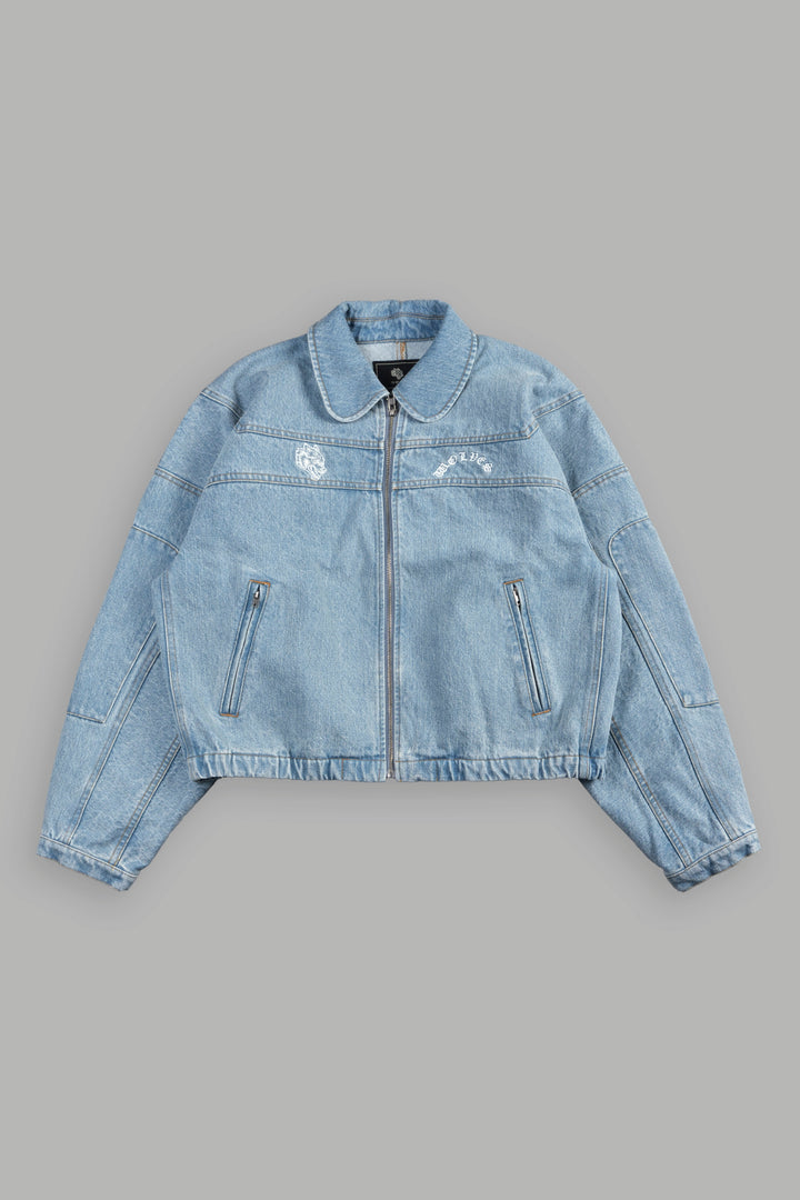 Sakura Forever Denim Bomber in Light Wash