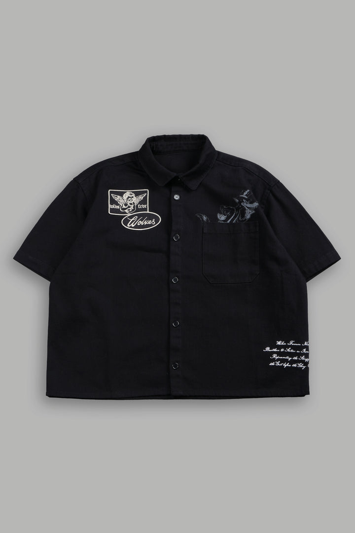 Big Bad Wolf Vinny Button Up Shirt in Black
