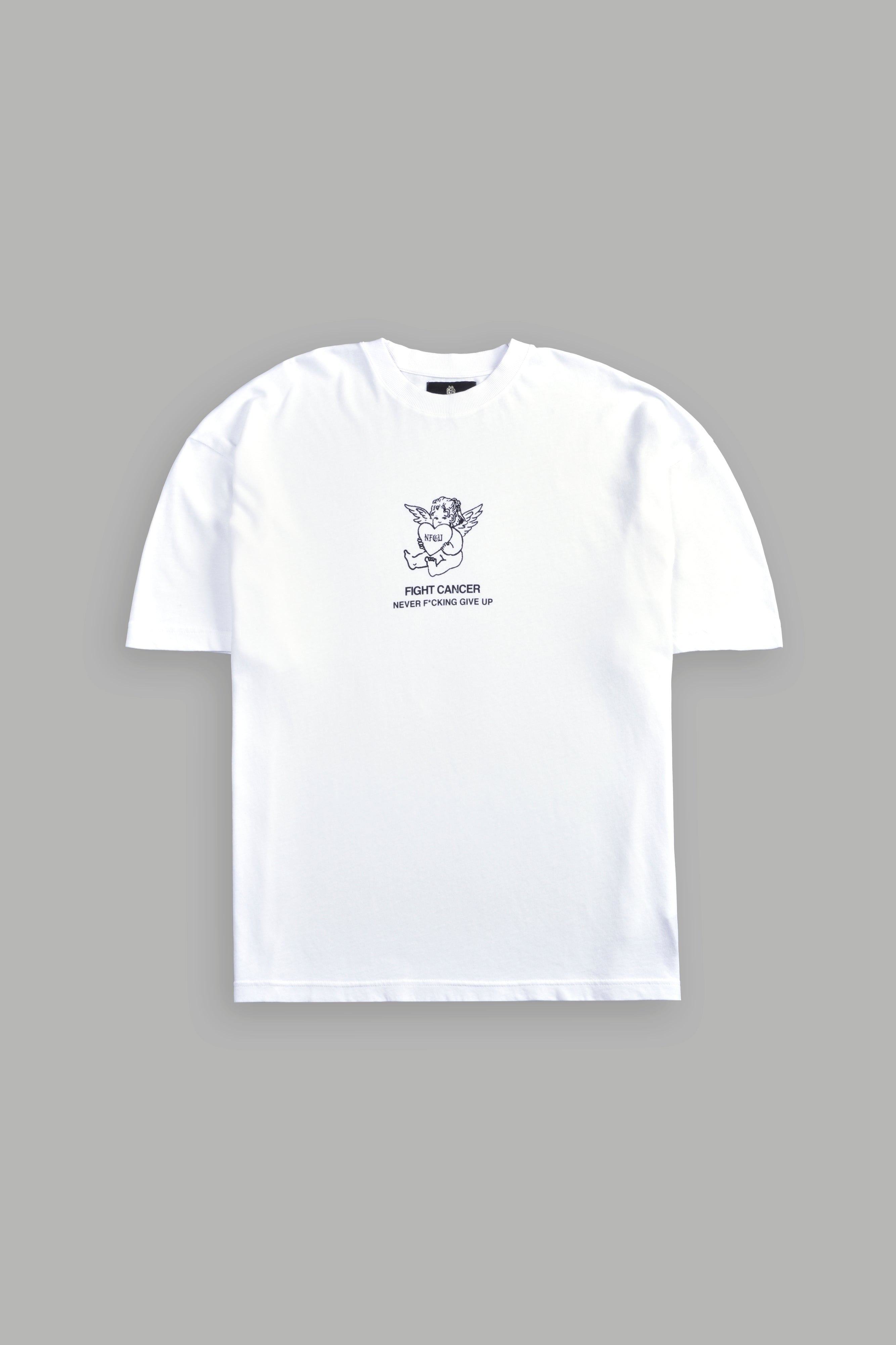 Never F*cking Give Up "Premium" Oversized Tee in White