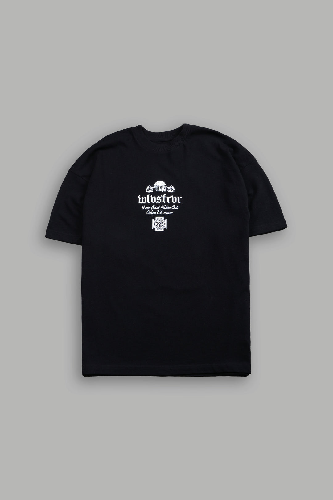 Wave Wolf Premium Oversized Tee in Black