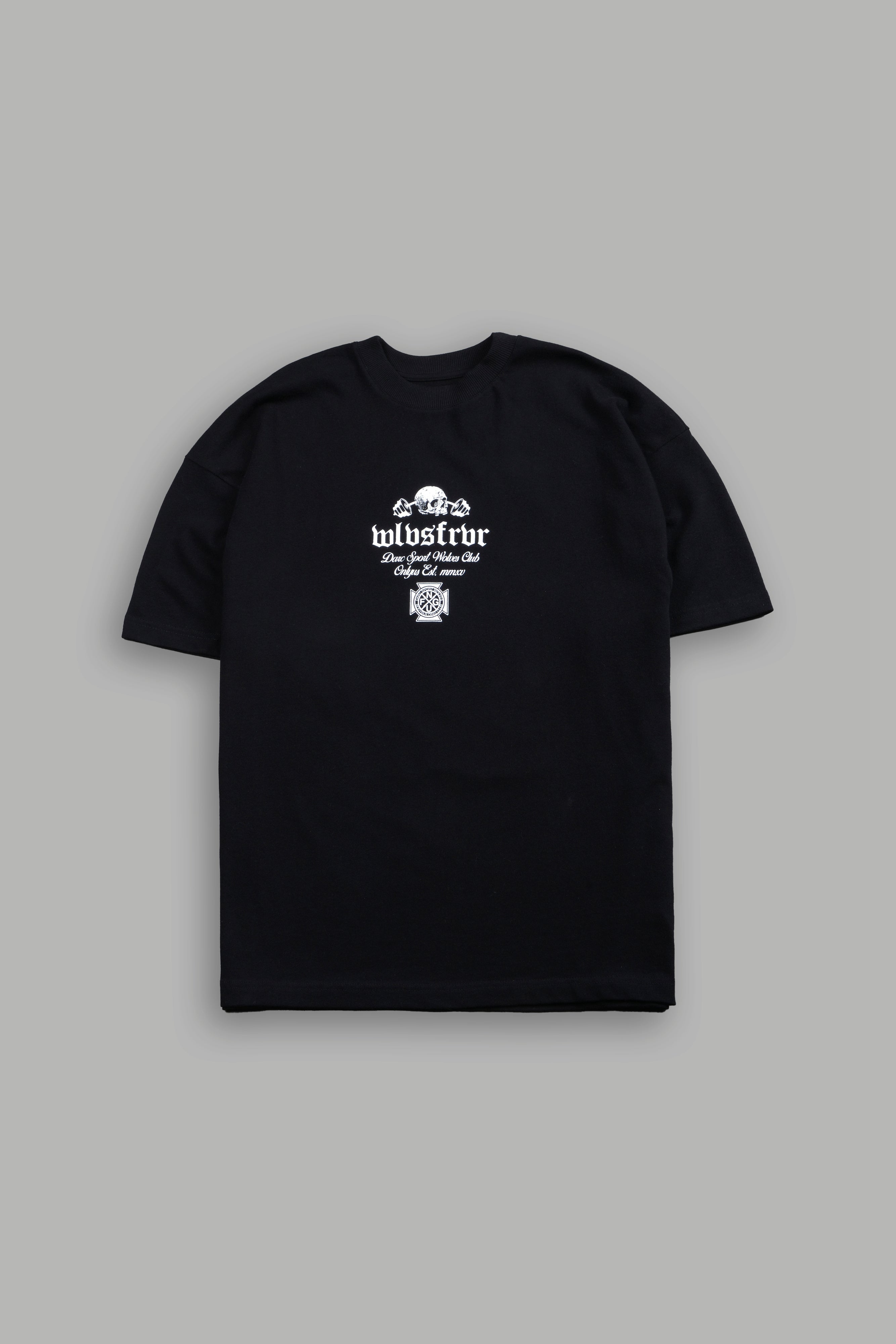 Wave Wolf Premium Oversized Tee in Black