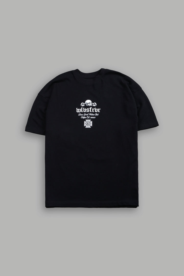 Wave Wolf Premium Oversized Tee in Black