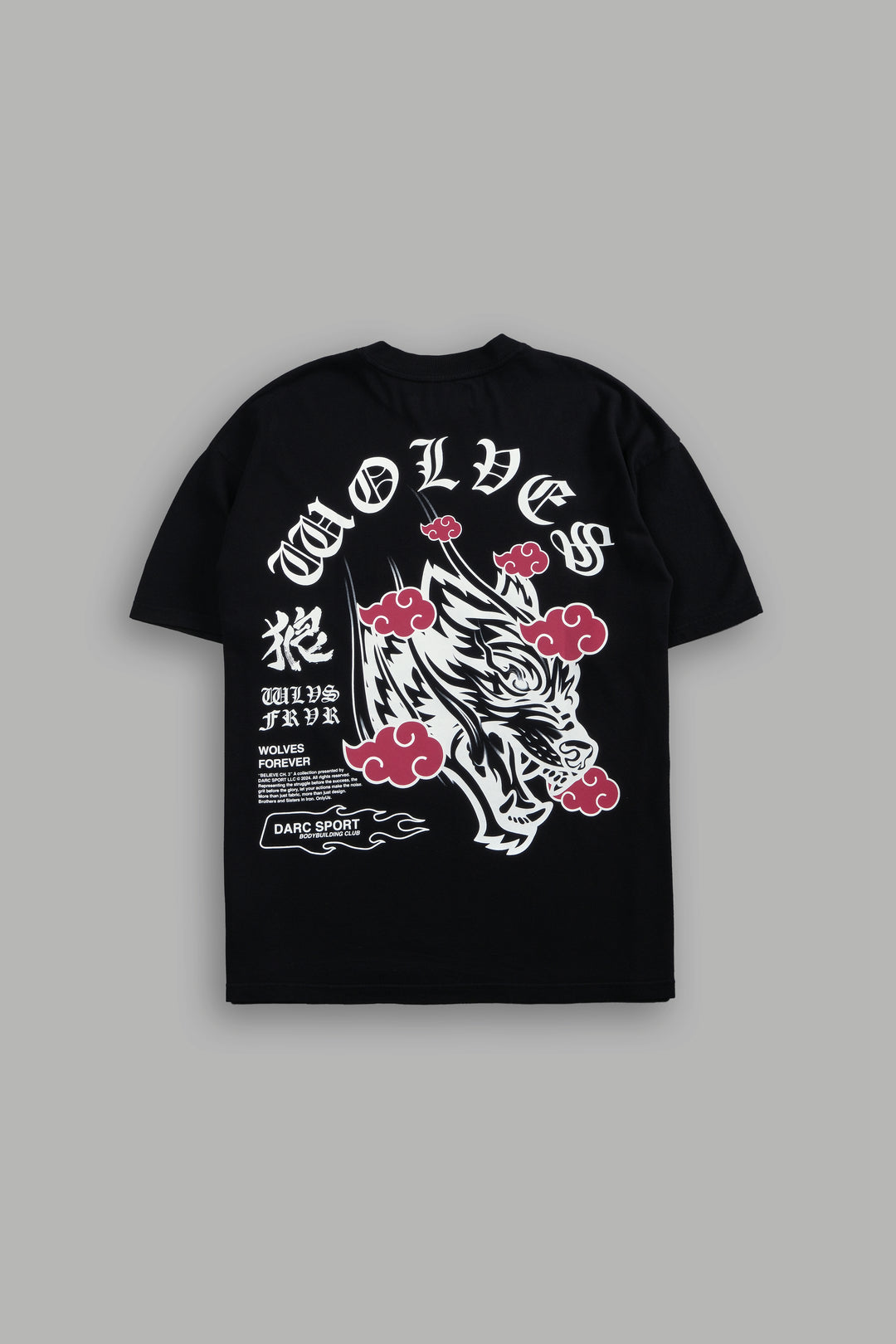 Wolf Clouds V3 "Premium" Oversized Tee in Black