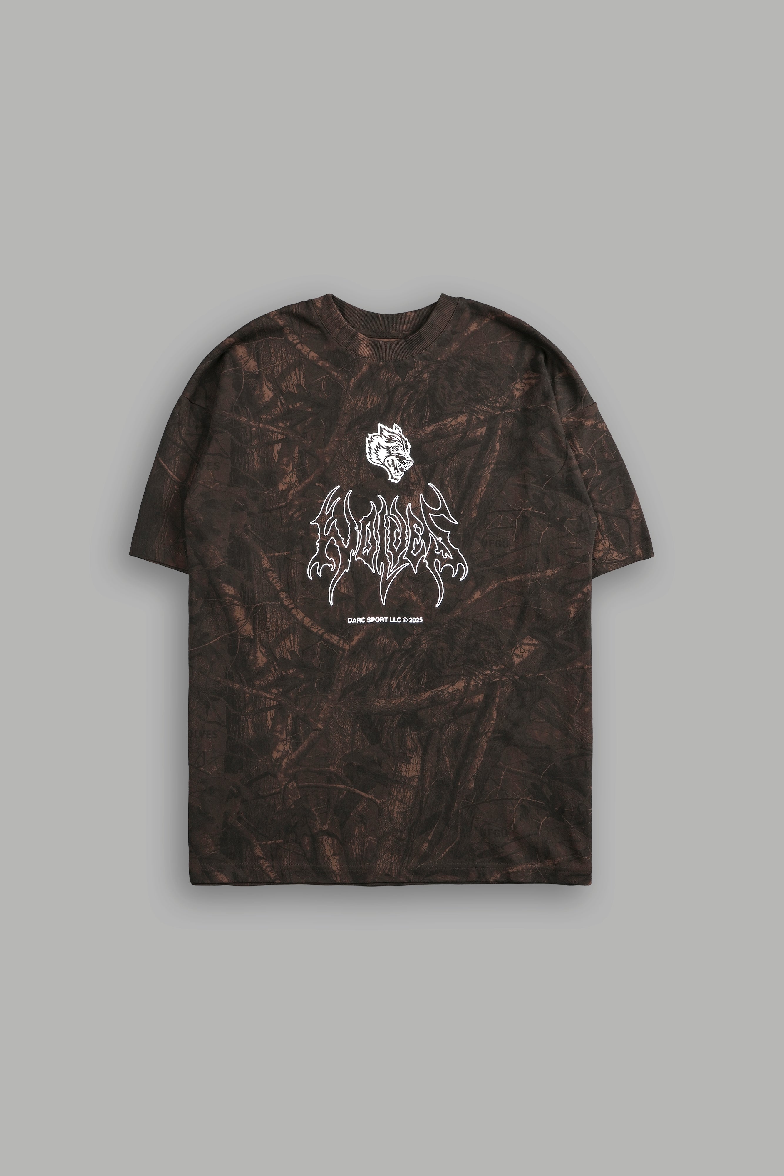 Origin Hesh "Premium" Oversized Tee in Brown Driftwood Forest Camo