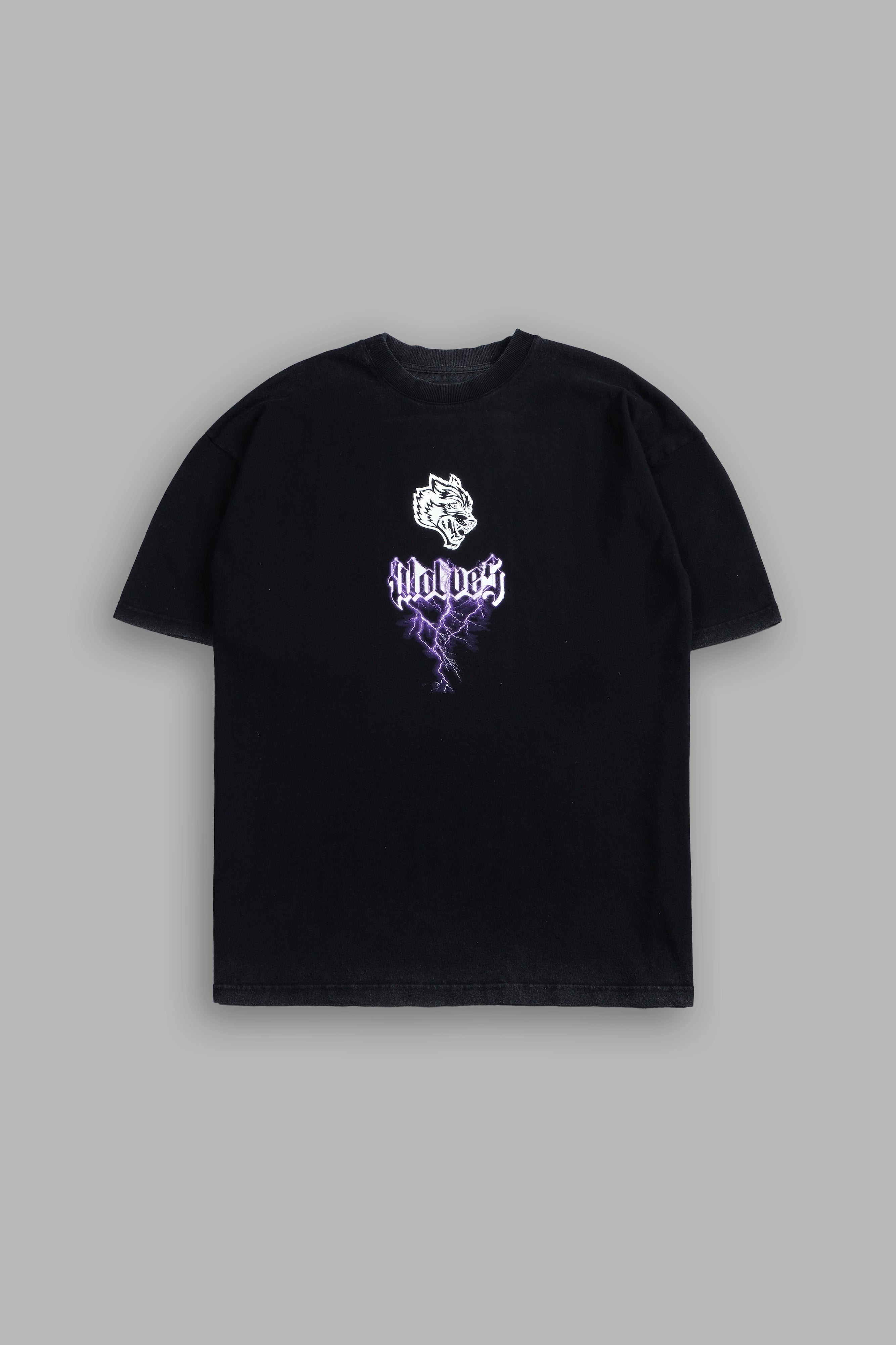 Wolves Lightning "Premium" Oversized Unisex Tee in Black