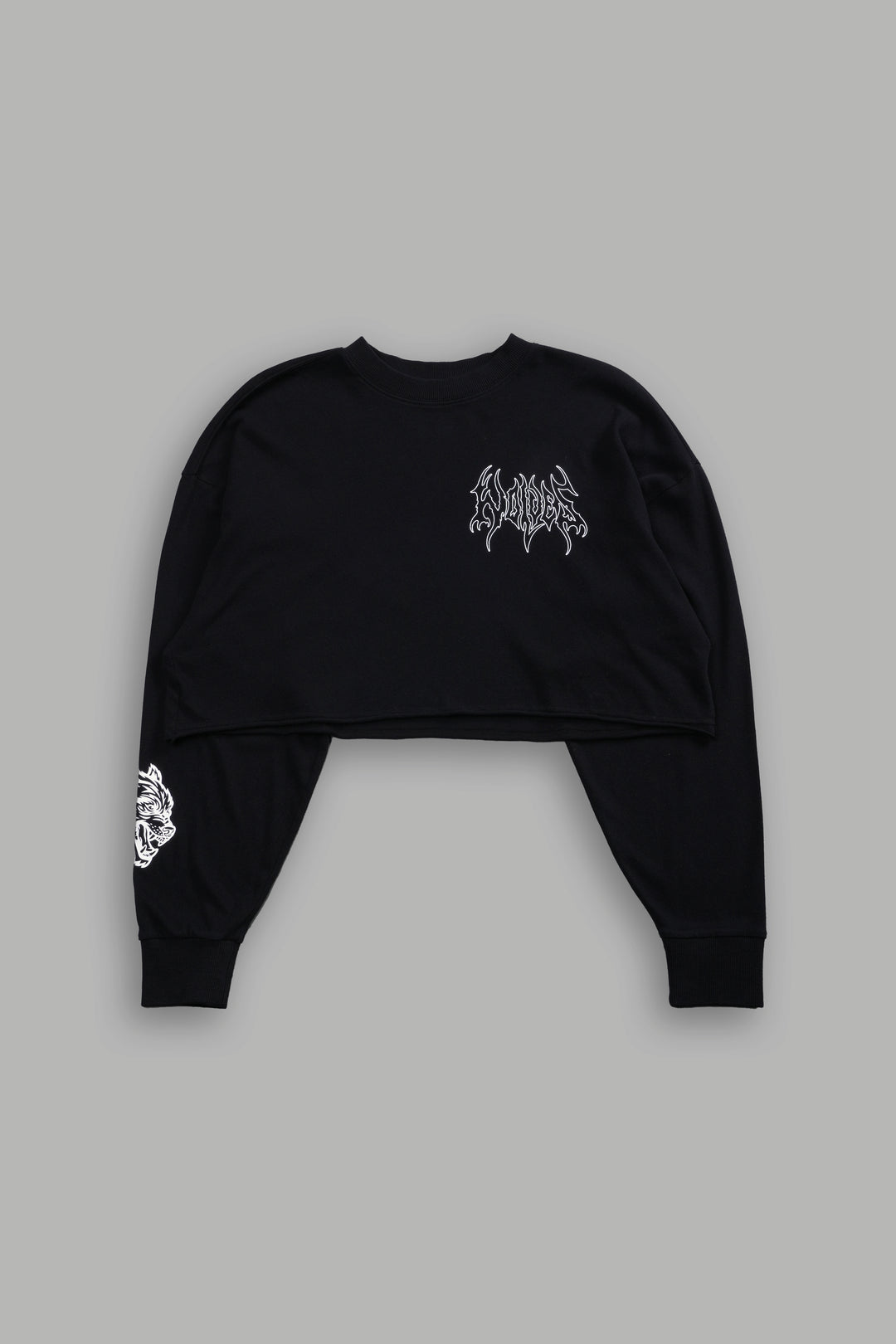 Hesh Blossom "Premium" Oversized Cropped L/S Tee in Black