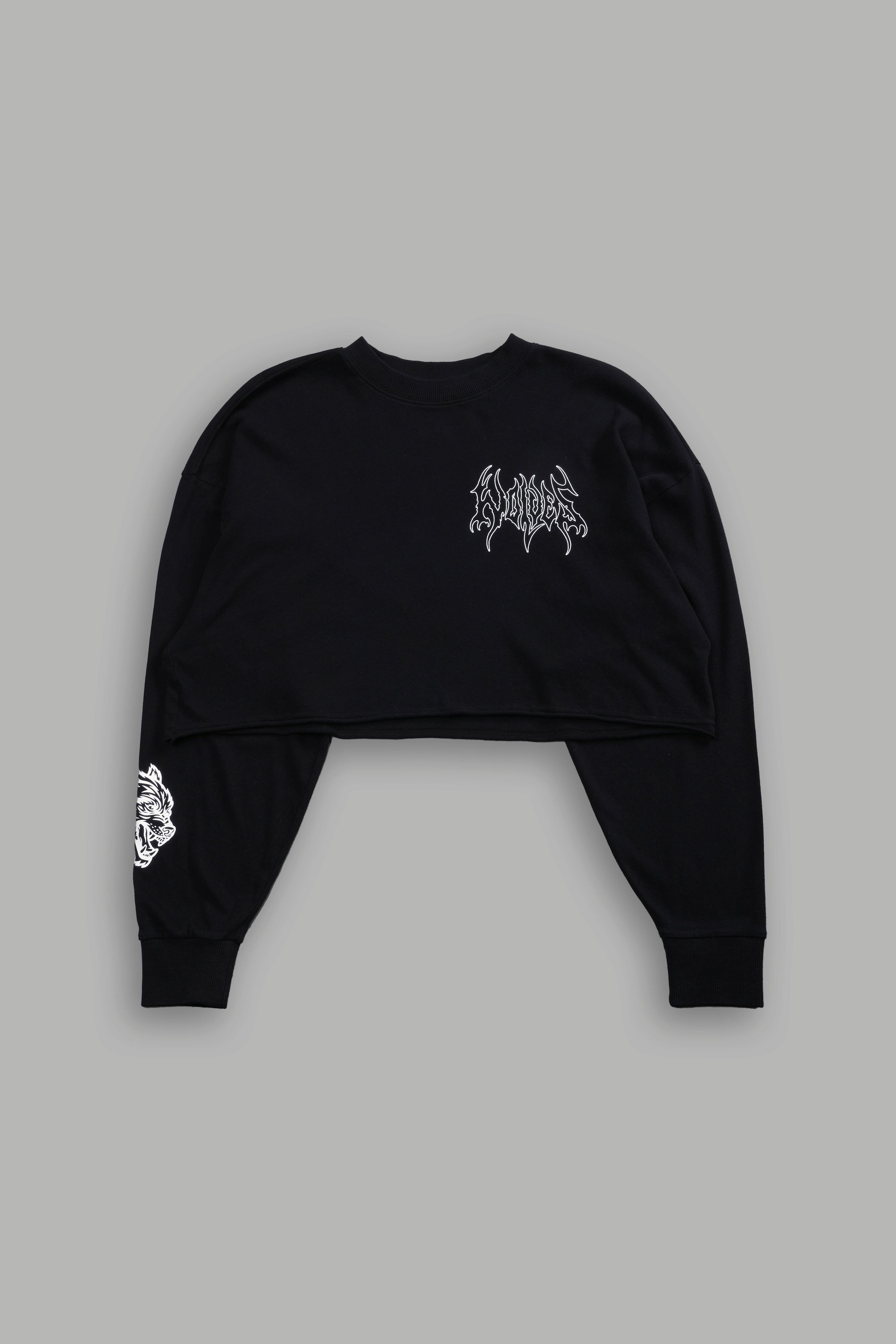 Hesh Blossom "Premium" Oversized Cropped L/S Tee in Black