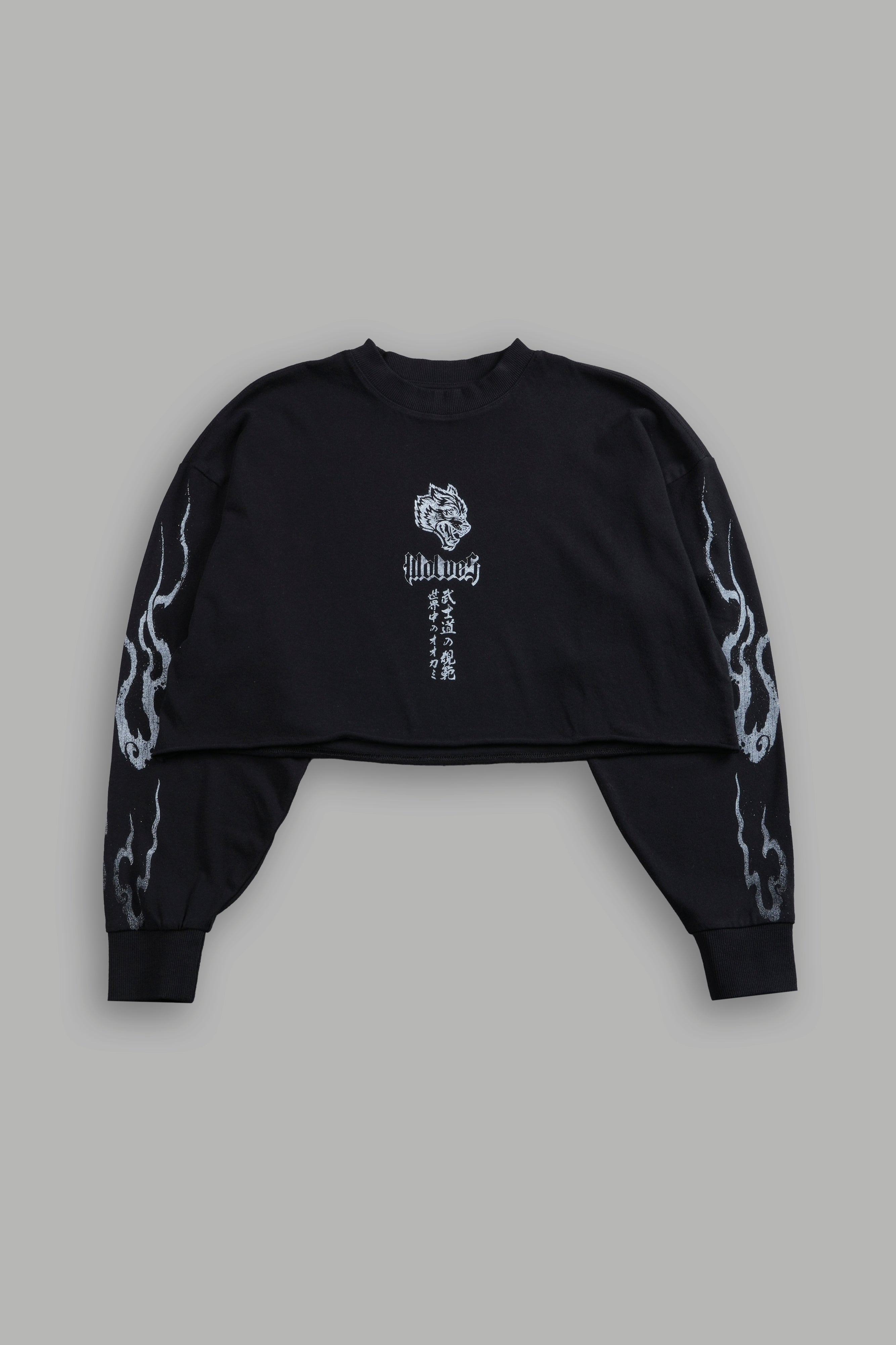 Darc Infernal "Premium" Oversized Cropped L/S Tee in Black