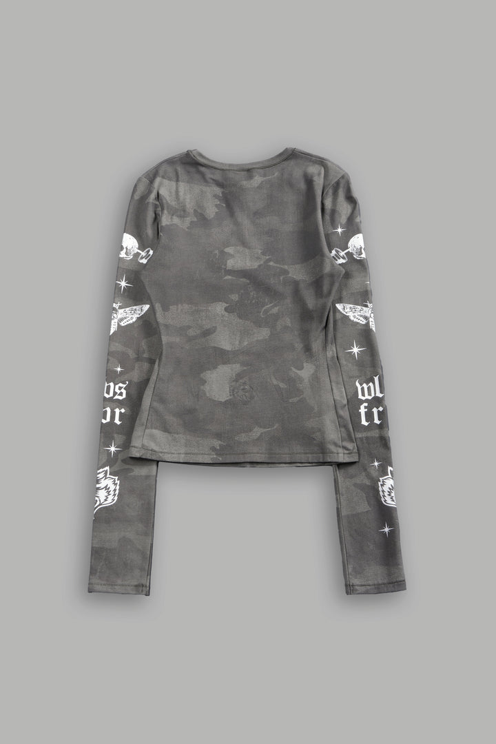 FRVR in the Stars "Eden" L/S Tee in Lush Vintage Woodland Camo