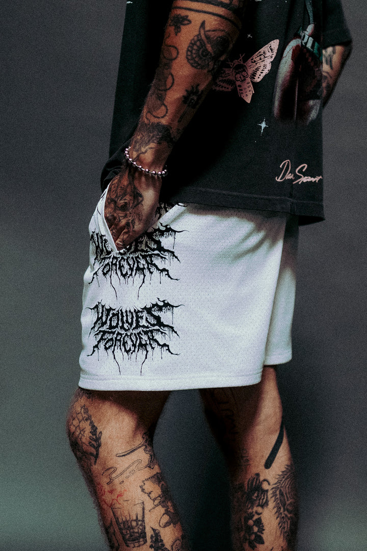 Shadow Mesh Shorts in Cream