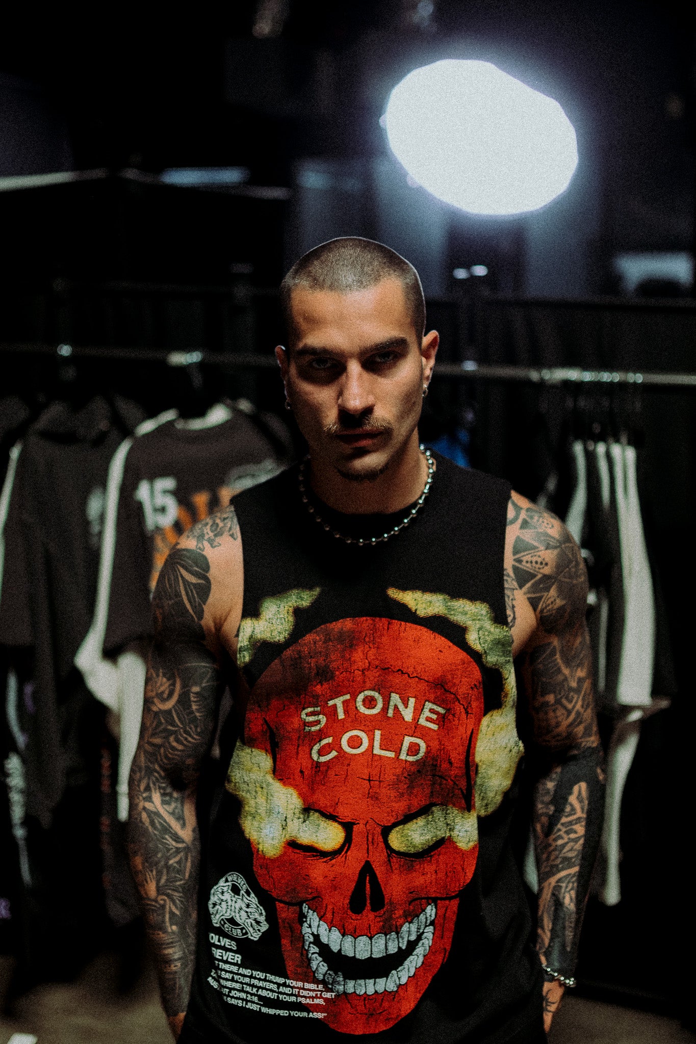 Stone Cold "Tommy" Muscle Tee in Black/Red