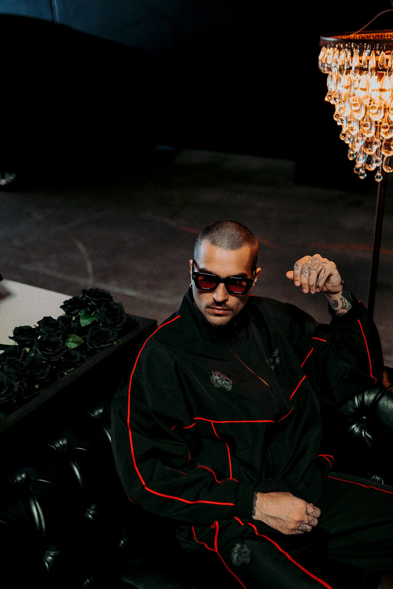 Darc Sport Wolves Quinn Track Jacket in Black/Red