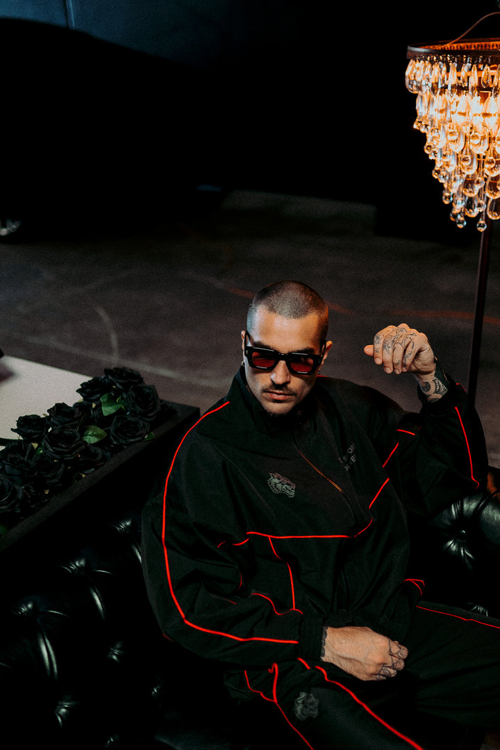 Darc Sport Wolves Quinn Track Jacket in Black/Red