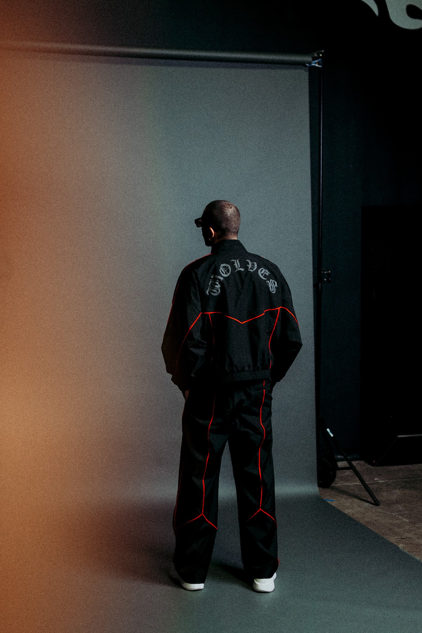 Dual Wolf Men's Quinn Track Pants in Black/Red
