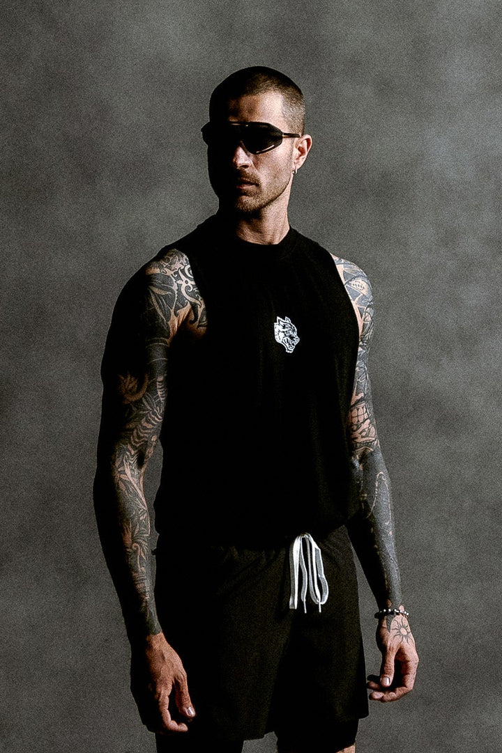 Wolf Chopper FRVR "Tommy" Muscle Tee in Black