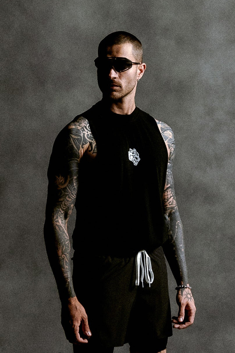 Wolf Chopper FRVR "Tommy" Muscle Tee in Black