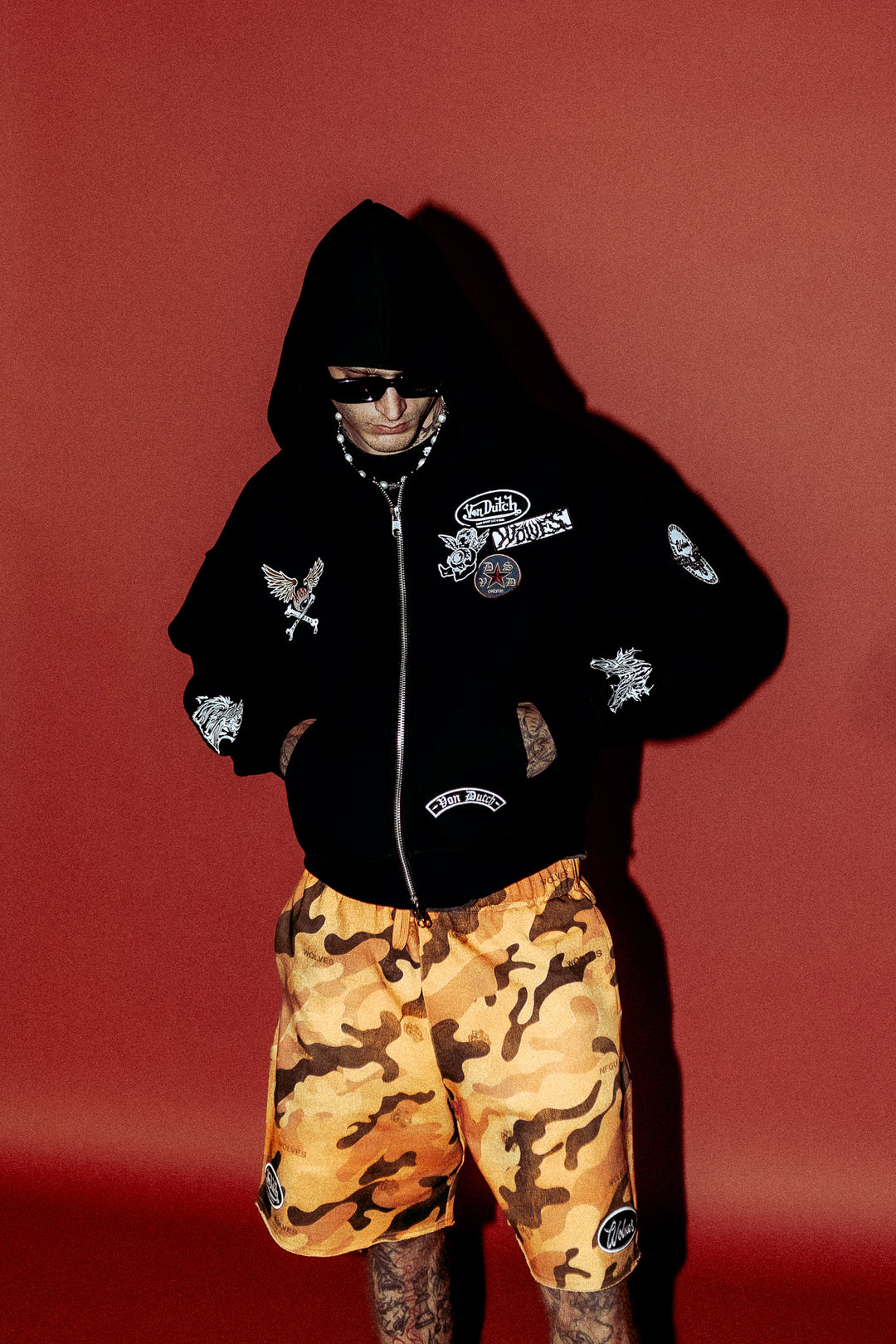 Darc Kulture Vex Double Zip Hoodie in Black