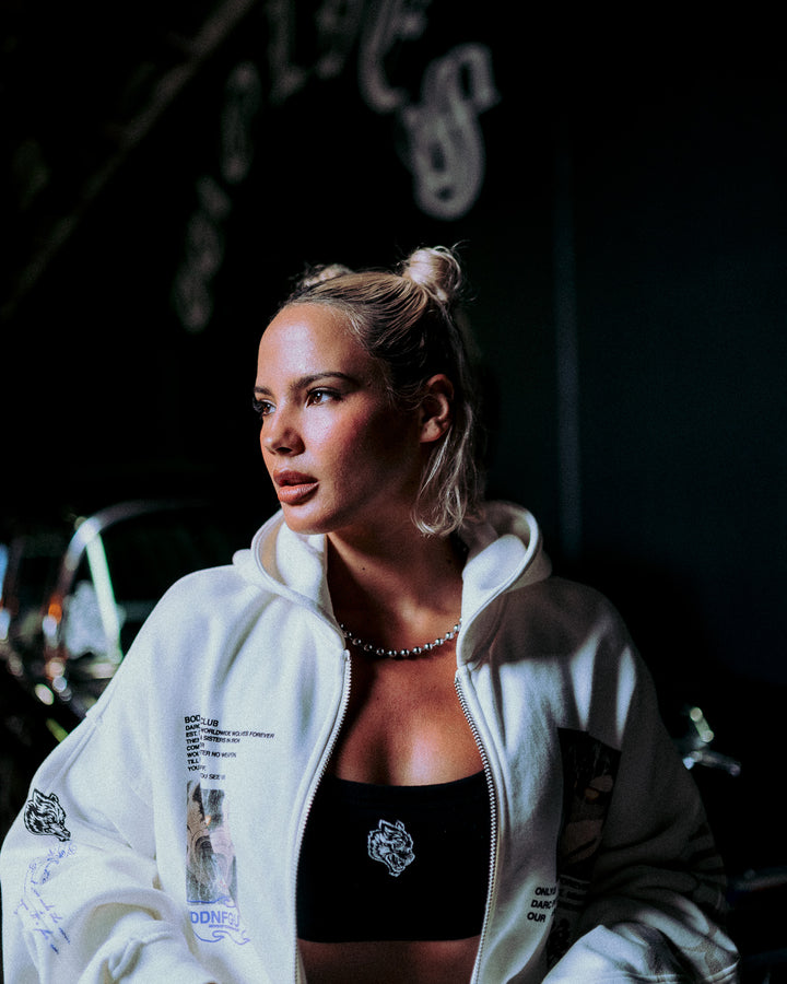 Hanma Legacy Darco Double Zip Hoodie in Cream