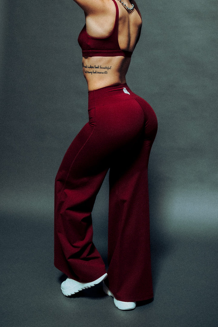 Wolf Wide Leg Energy Pants in Velvet