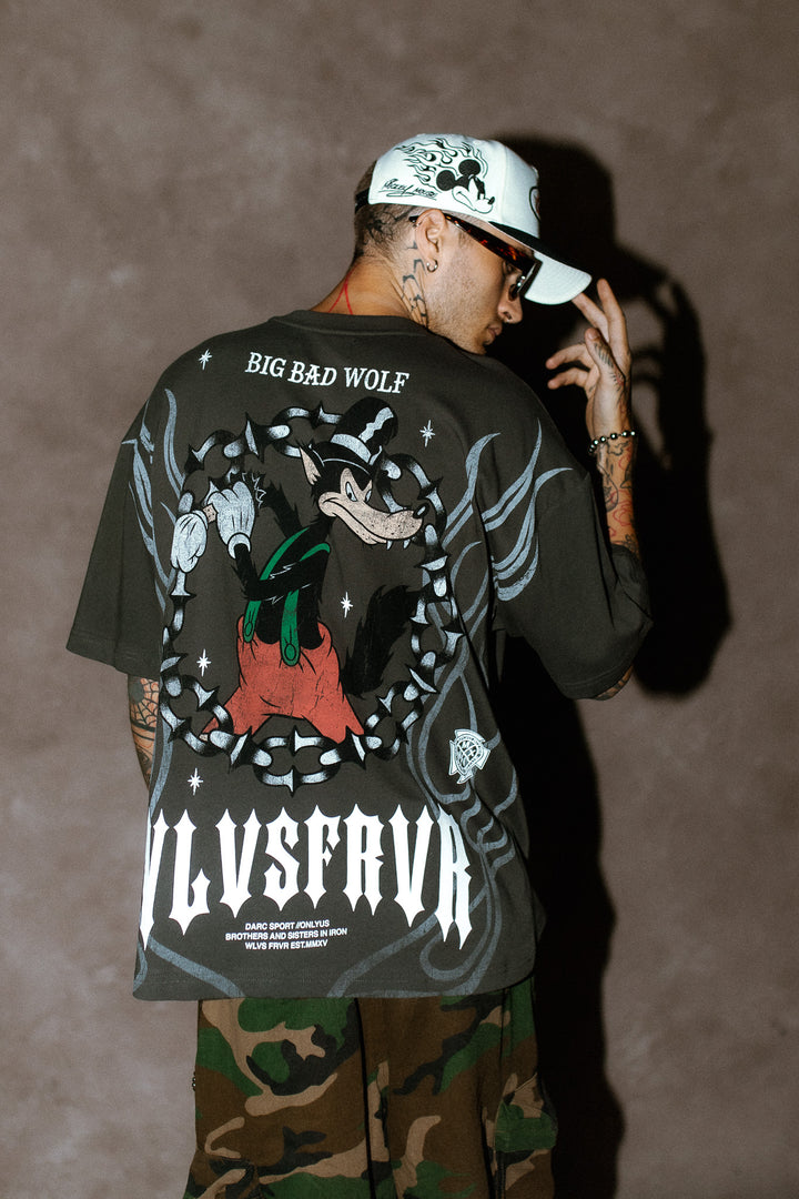 Big Bad Wolf Forever Premium Oversized Tee in Wolf Gray