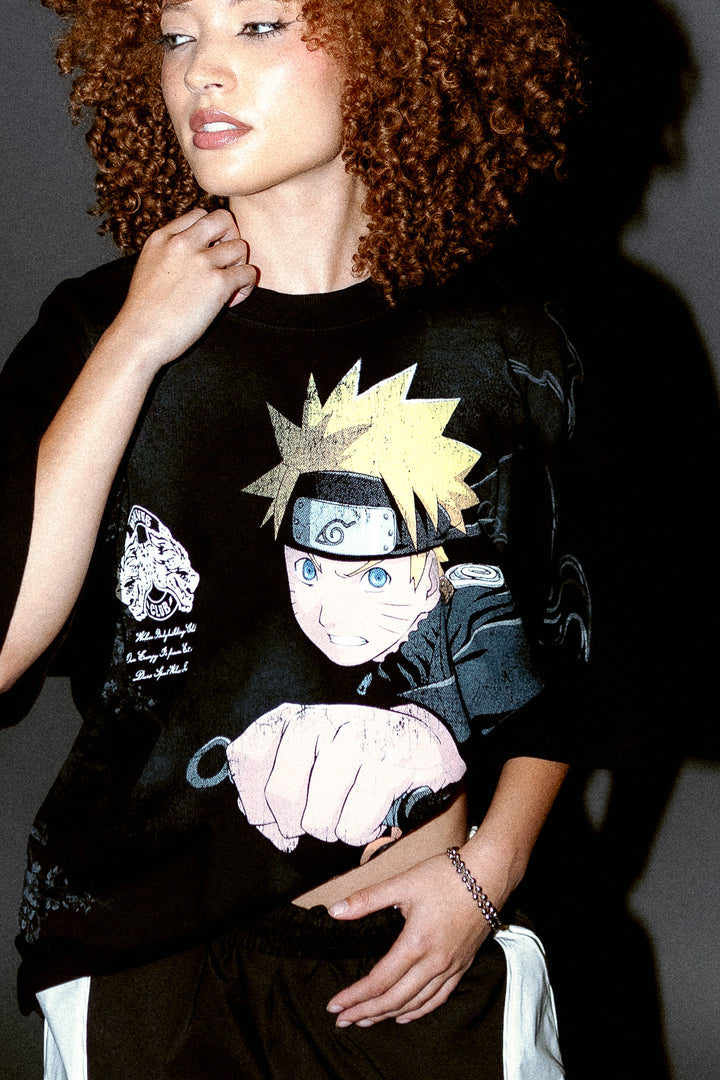 Uzumaki Naruto "Side-By-Side" Series Premium Tee in Black